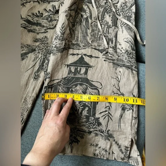 Kleen Women’s Pants Linen Crop Wide Leg Black Pull On Pockets Size S NWT - Picture 8 of 11